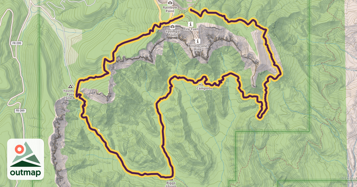 Map of Riggs Spring Loop Trail