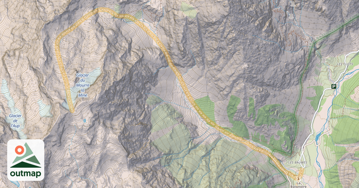 Map of Col de Mourre-la-Mine — Les Baumes