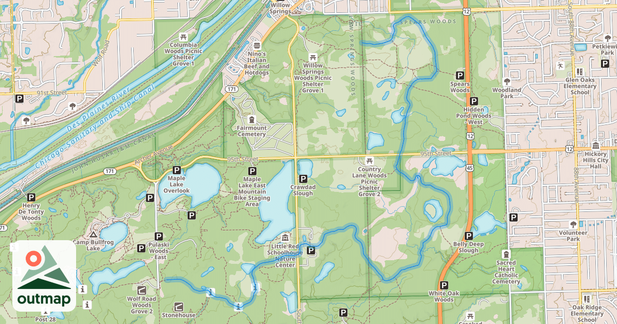 Map of Yellow Unpaved Trail