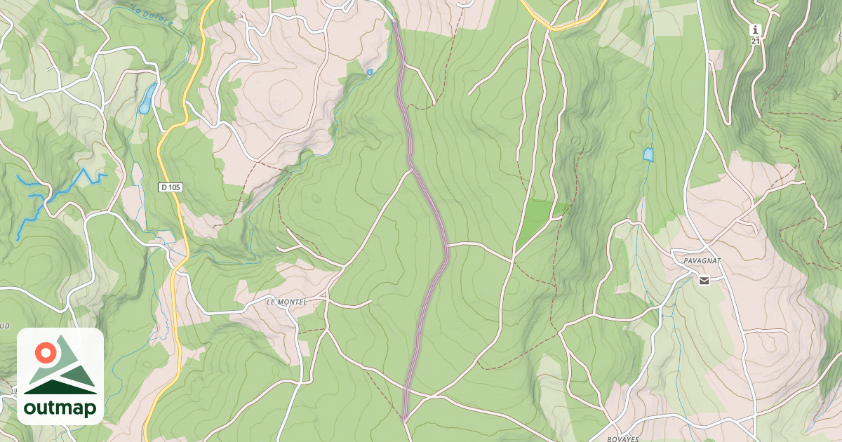 Map of Route Forestière de Masberneuf