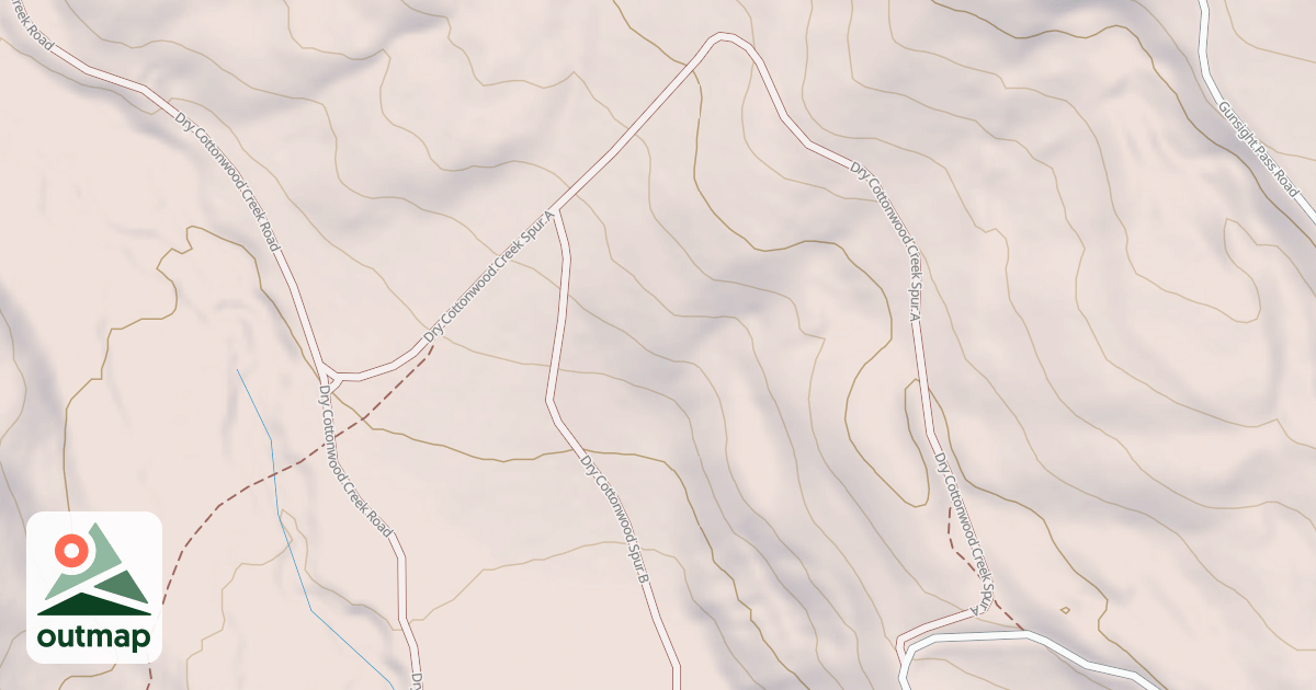 Map of DRY COTTONWOOD SPUR