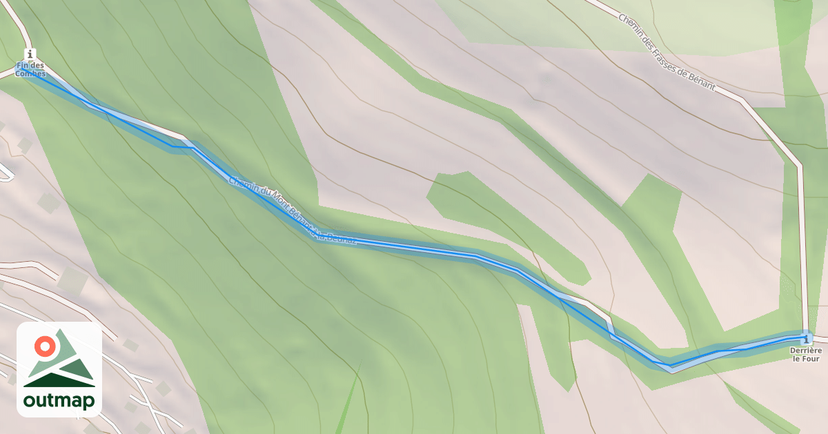 Map of Chemin du Mont Bénant à la Beunaz