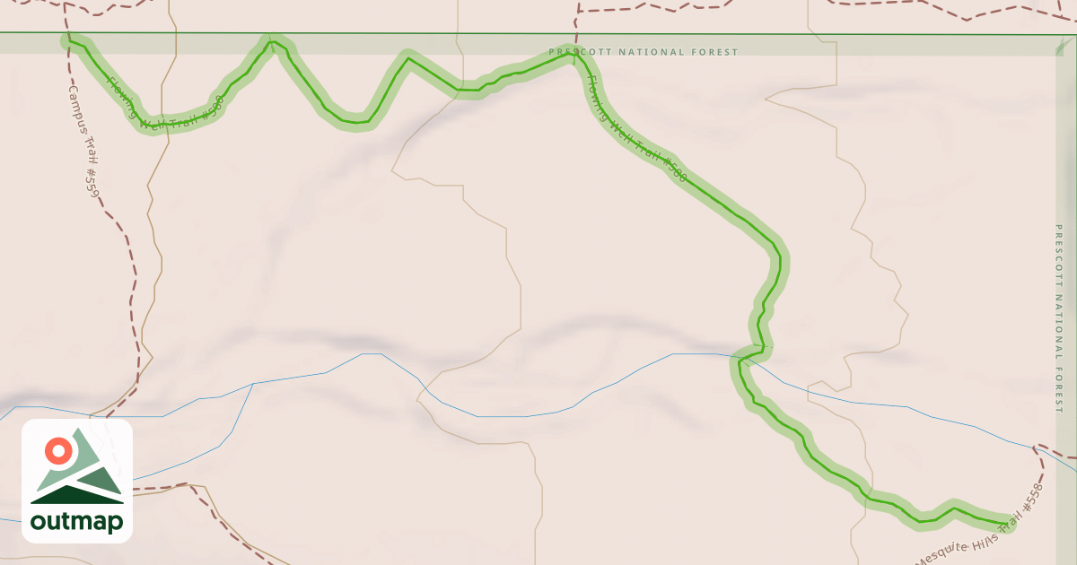 Map of Flowing Well Trail #580