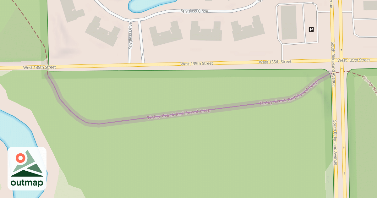 Map of Tinley Creek Red Paved Loop