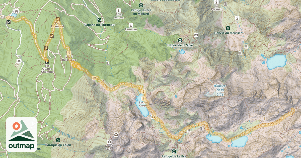 Map of Col de Freydanne — Freydières