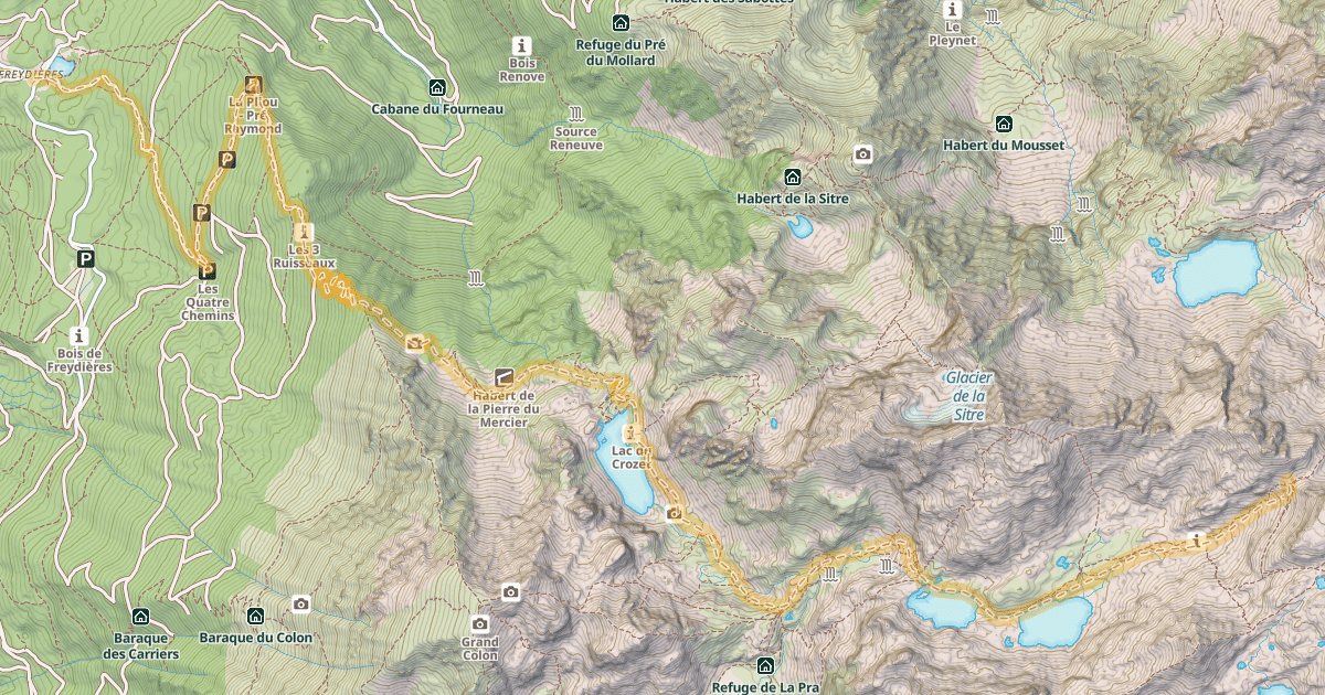 Map preview of Col de Freydanne — Freydières