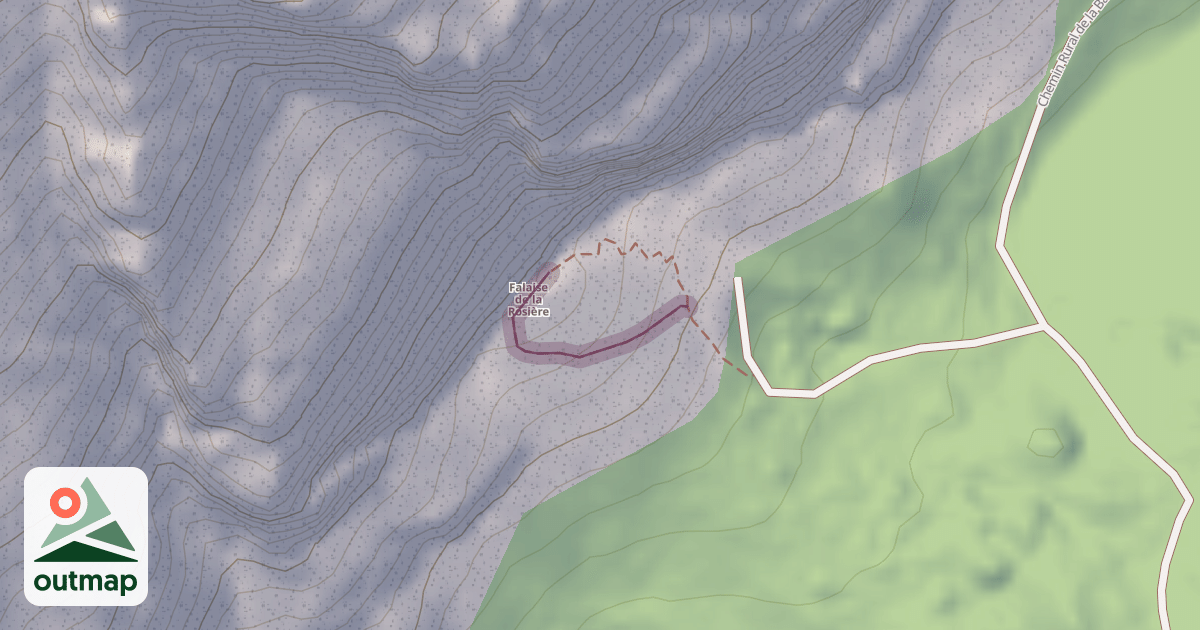 Map of Accès à la Falaise de la Rosière
