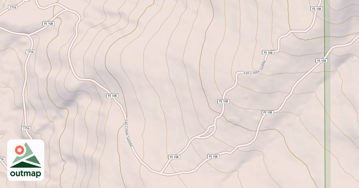 Map of Fall Creek Saddle