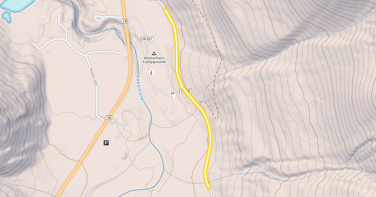 Map preview of Priest Lake Road