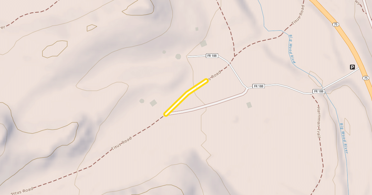 Map preview of Titus Creek Trail