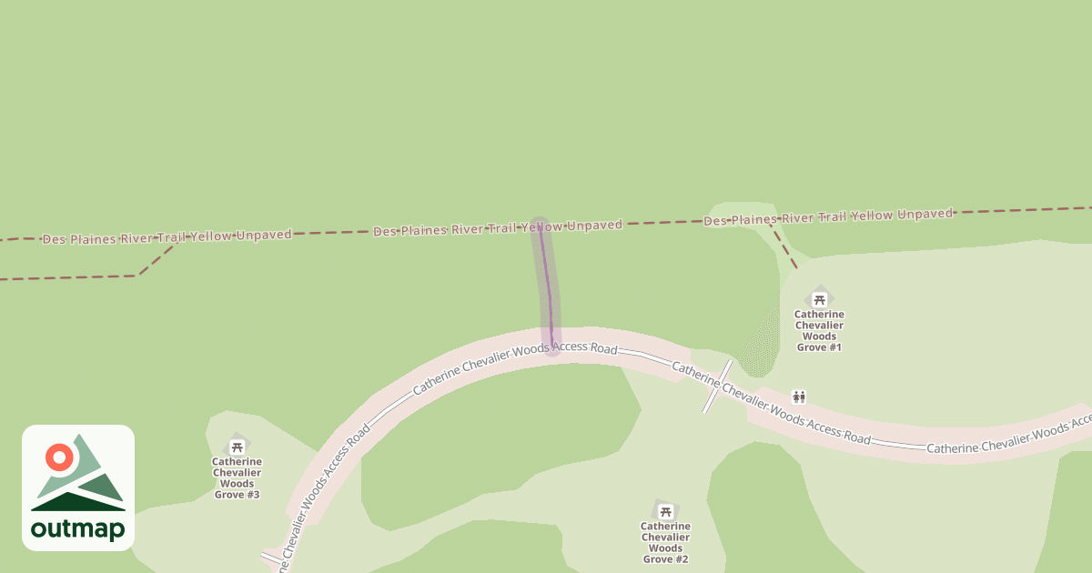 Map of Des Plaines River Trail Tan Unpaved Spur