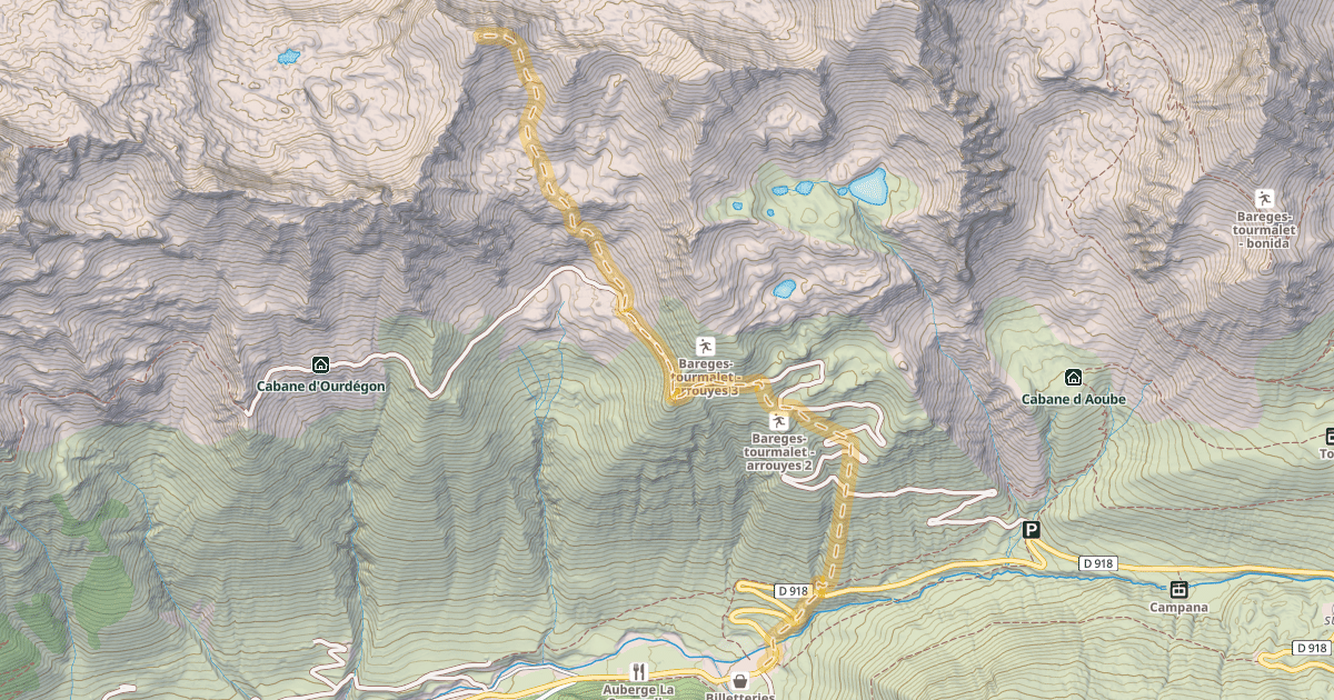 Map preview of Soum de Moutarra — Parking d'Aoube