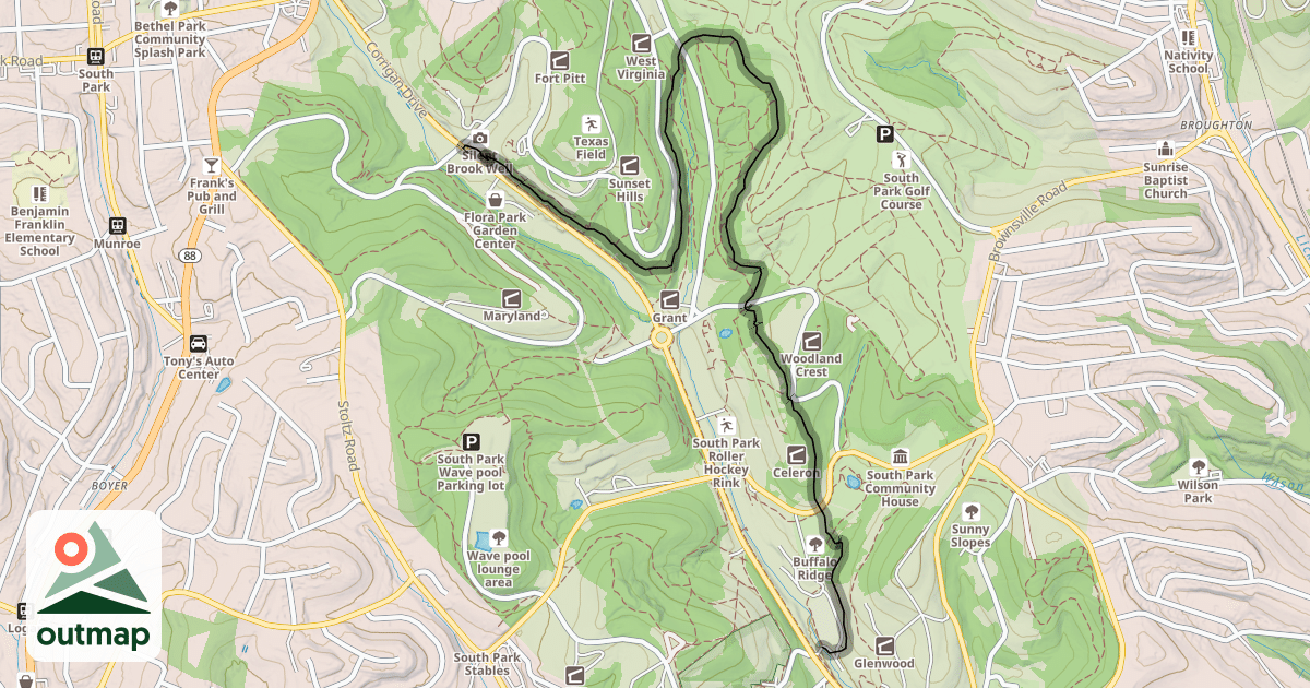 Map of Buffalo Ridge East Trail [White]