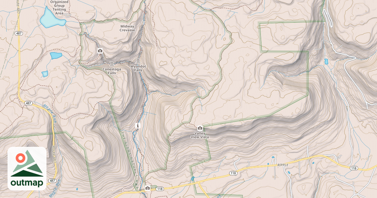 Map of Ricketts Glen State Park Trails