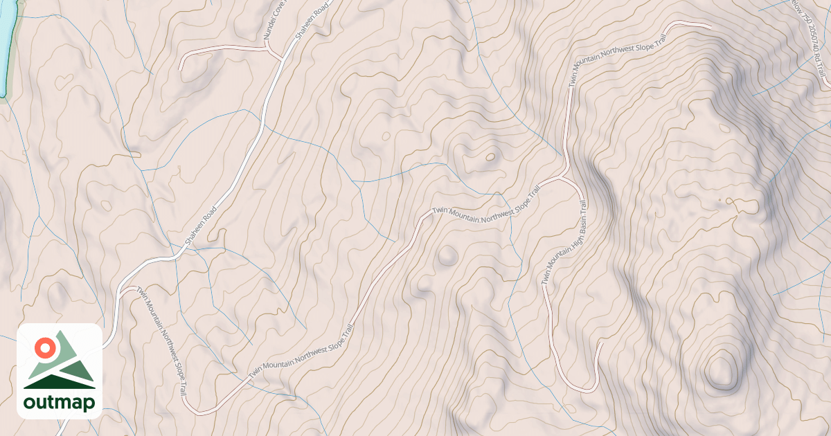 Map of Twin Mountain Northwest Slope