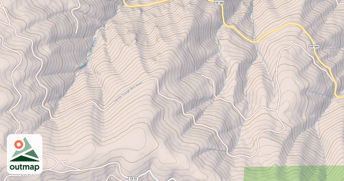Map of HORSE TROUGH RIM