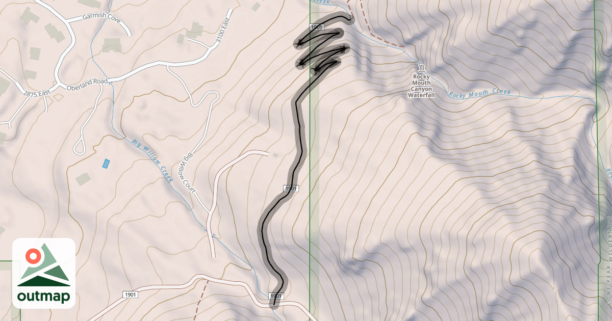Map of Bonneville Shoreline Trail - Rocky Mouth Canyon Section
