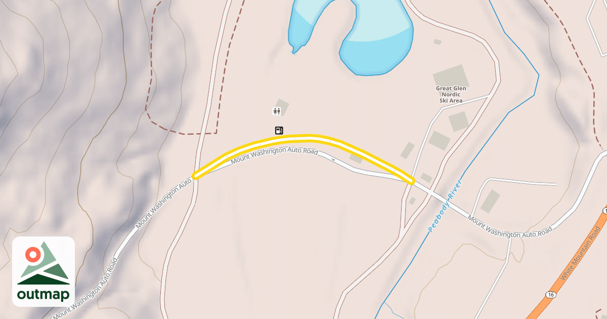 Map of Mount Washington Auto Road