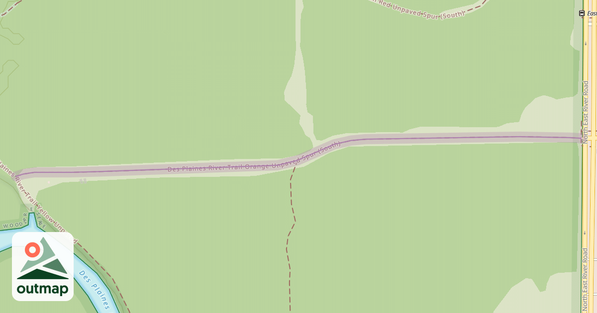 Map of Des Plaines River Trail Orange Unpaved Spur (South)