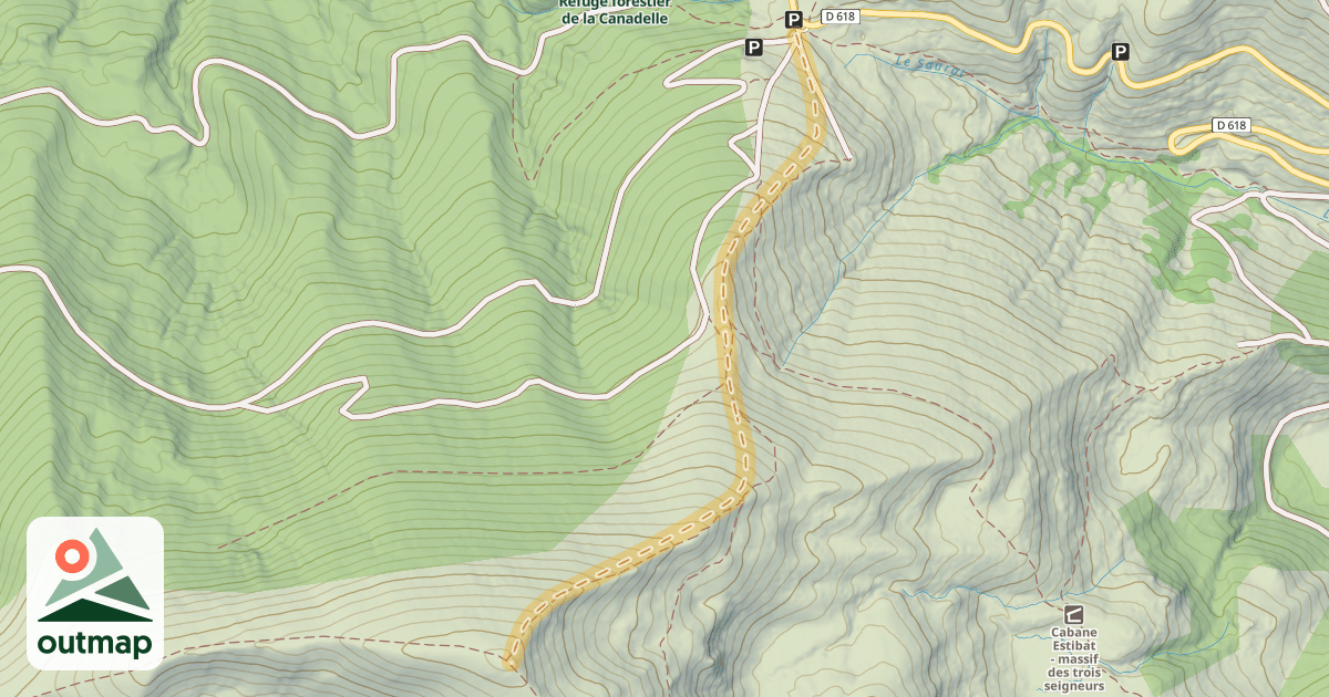 Map of Pic d'Estibat — Col de Port