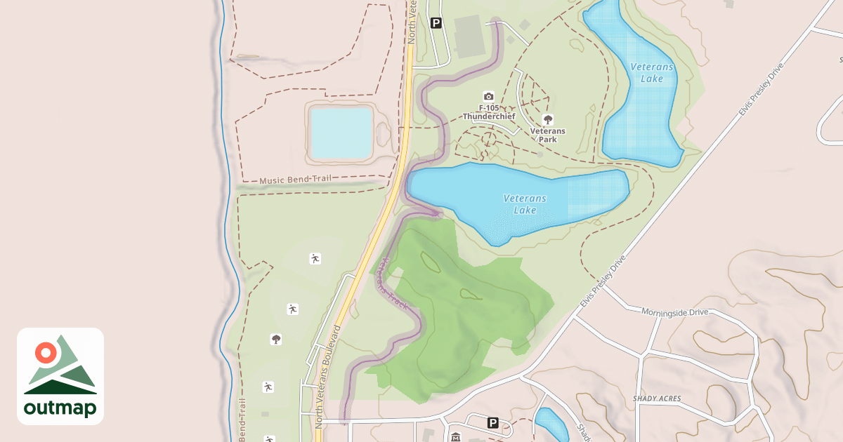 Map of Veterans Track in Lee