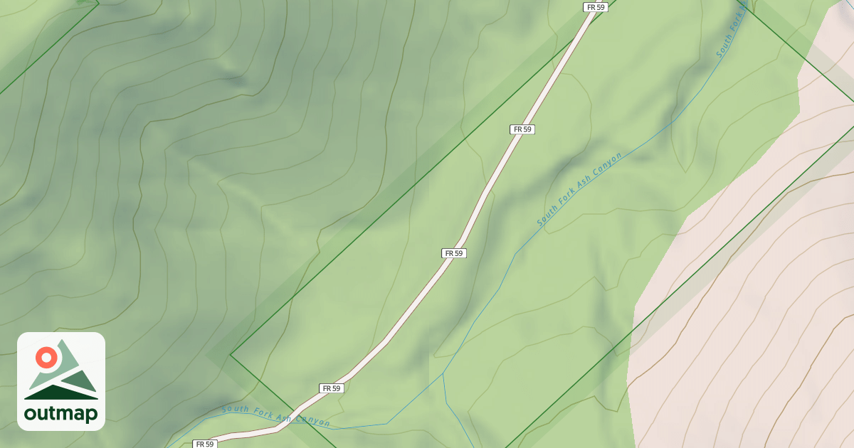 Map of ASH CANYON