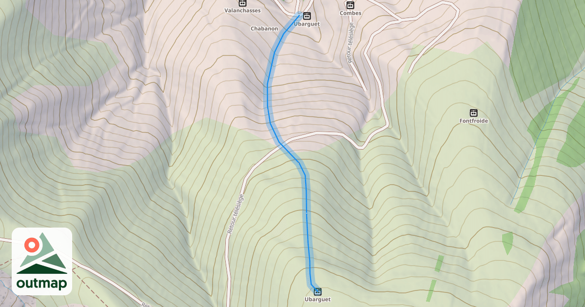 Map of L'Ubarguet Rouge