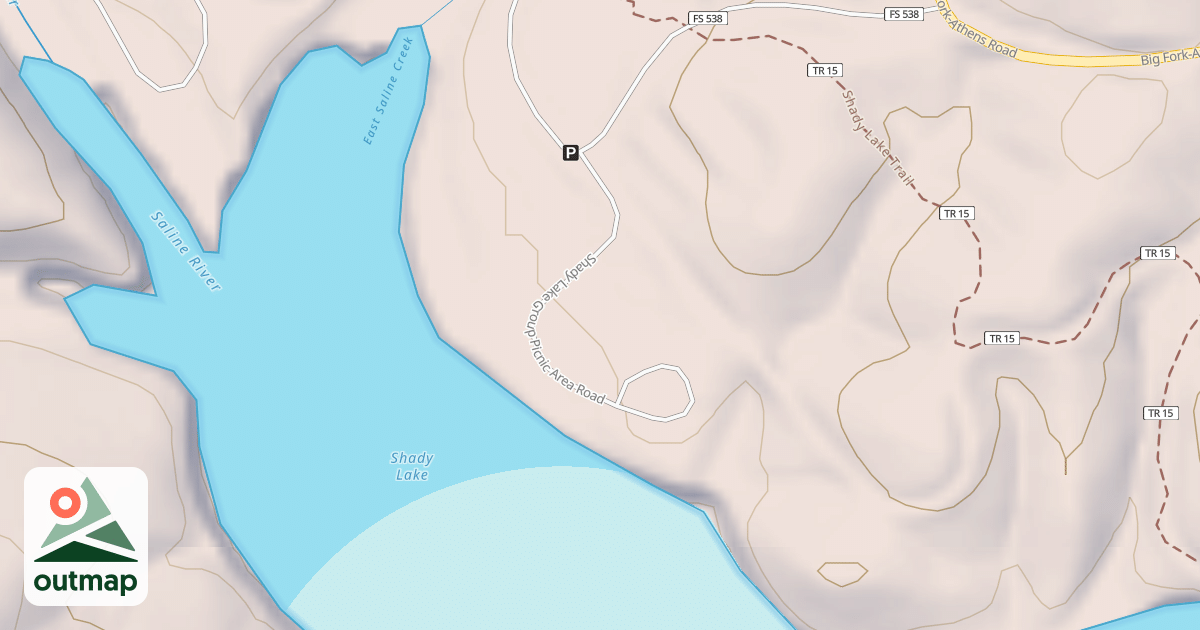 Map of SHADY LAKE PICNIC AREA LOOP A