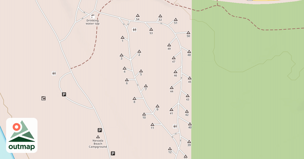 Map of NEVADA BEACH CG SPUR E