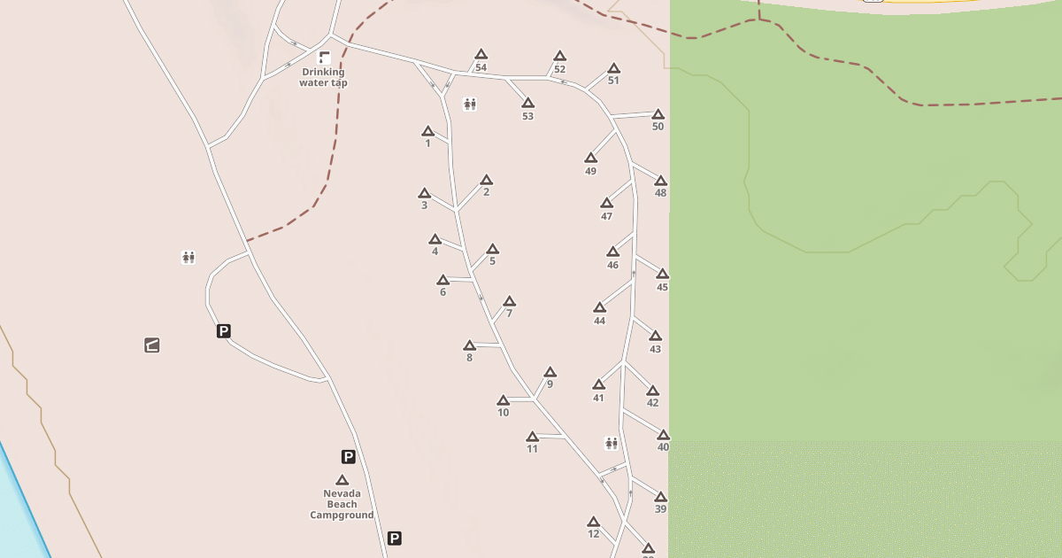 Map preview of NEVADA BEACH CG SPUR E