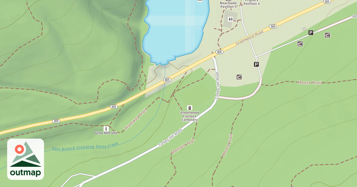 Map of Greenwood Furnace State Park Trails