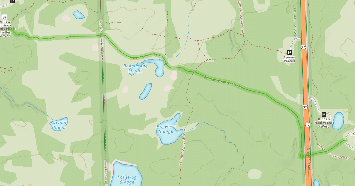 Map preview of Orange Unpaved Trail