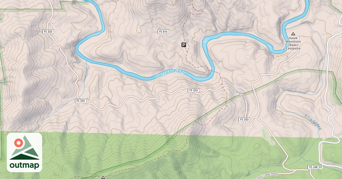 Map of TOCCOA RIVER