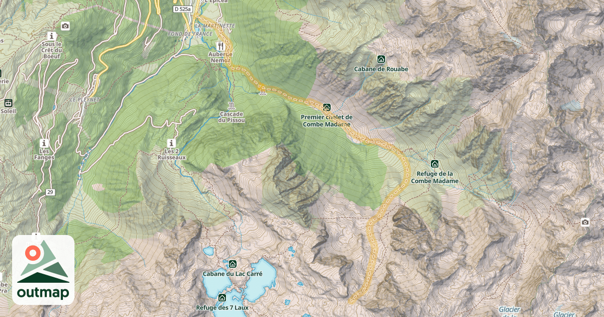 Map of Col de Mouchillon — Le Fond de France