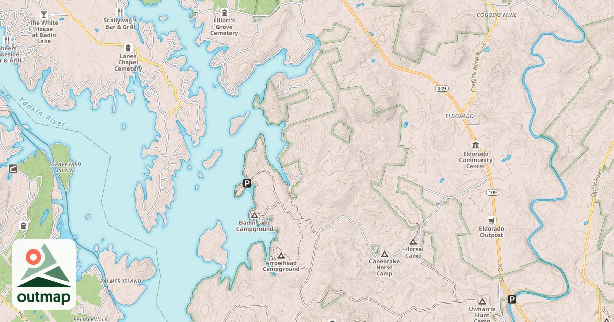 Map of BADIN LAKE