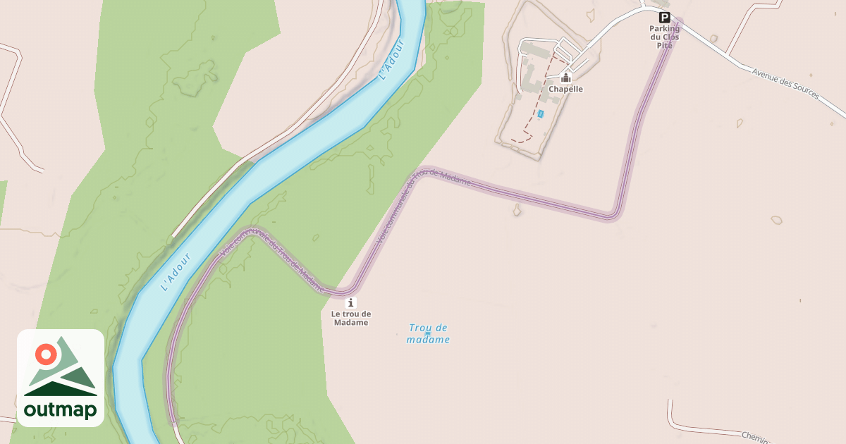 Map of Voie communale du Trou de Madame