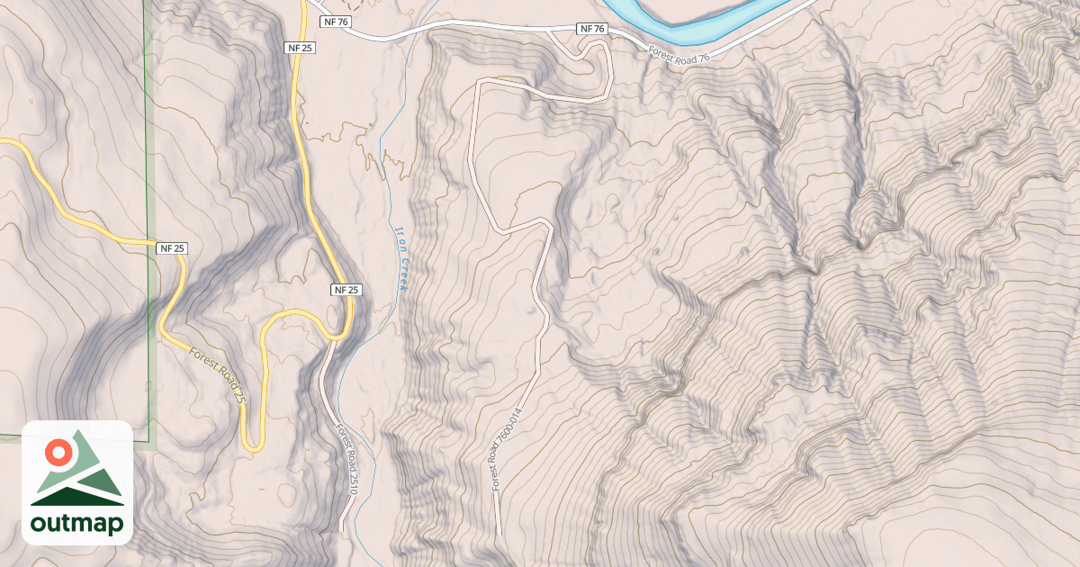Map of EAST IRON CRK