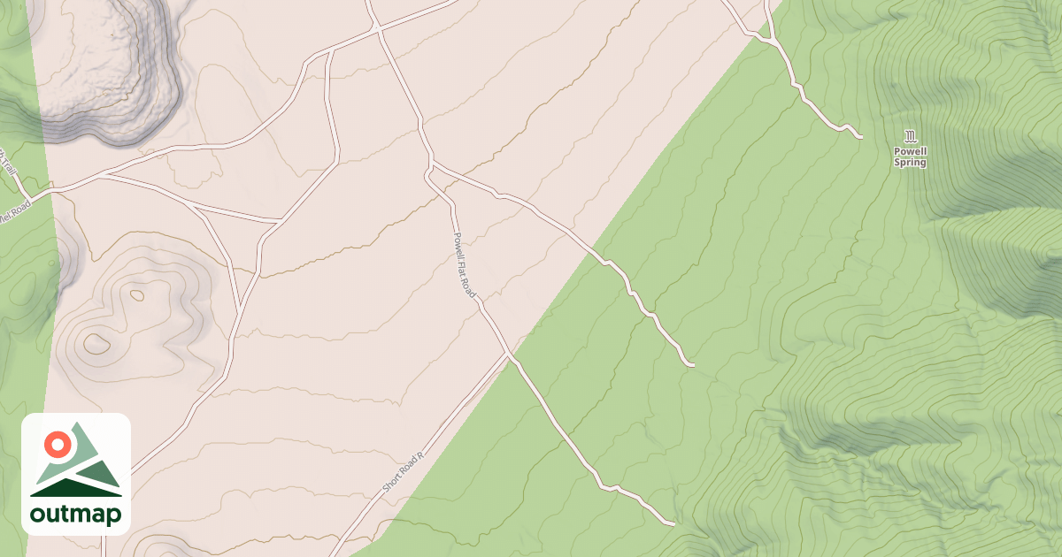 Map of POWELL FLAT ROAD