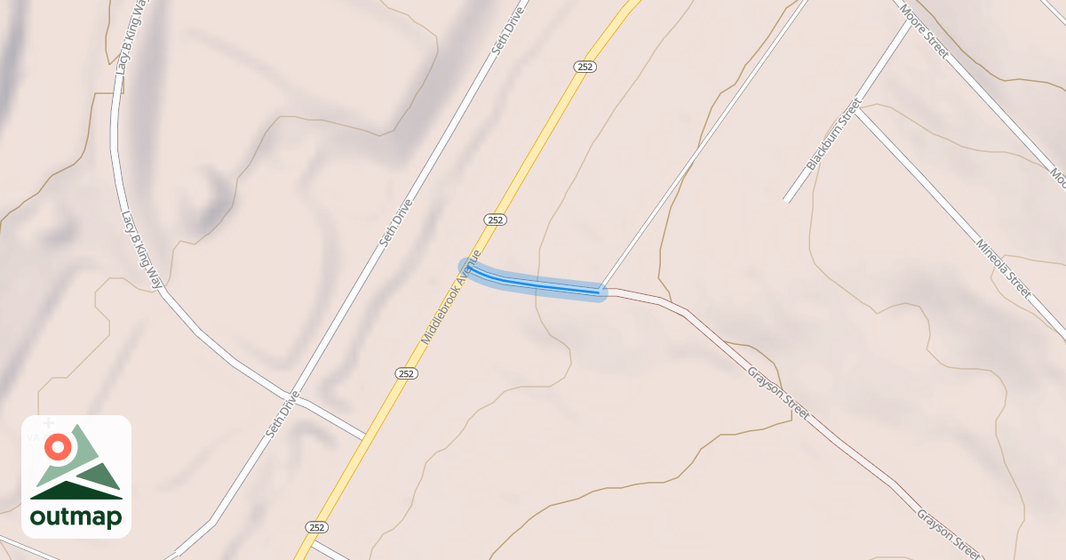 Map of Grayson Street in Staunton