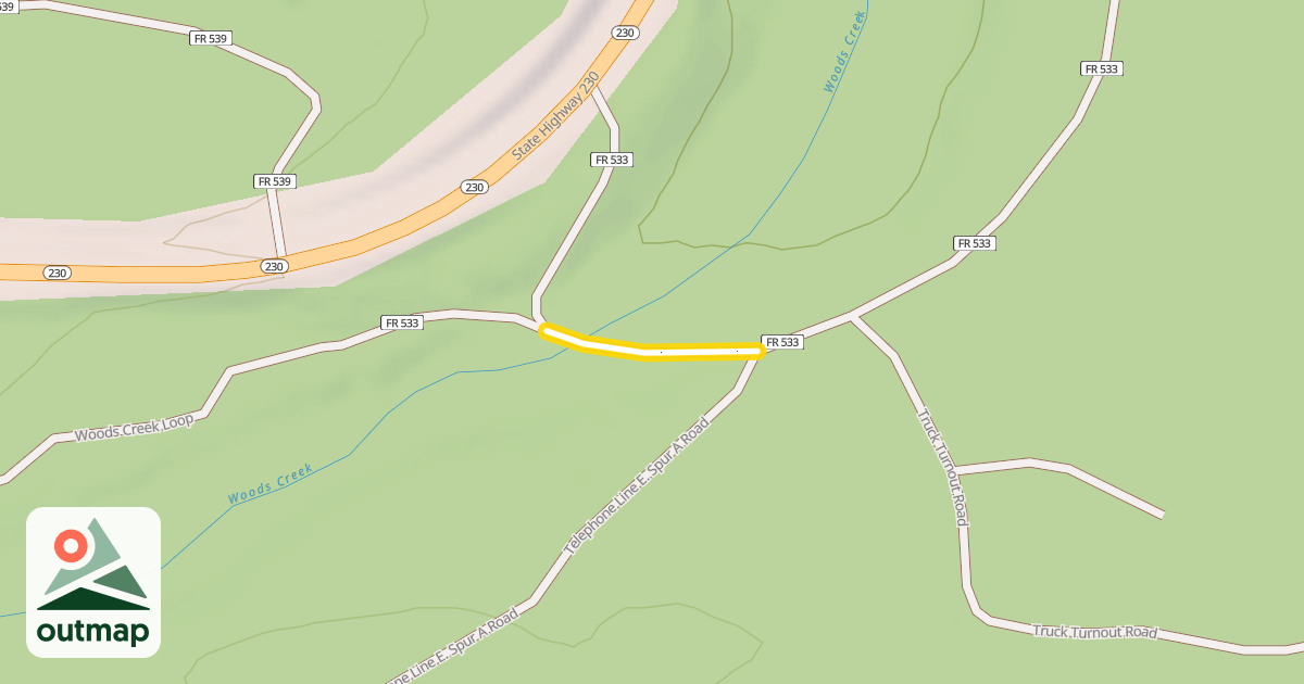 Map of Telephone Line East Road