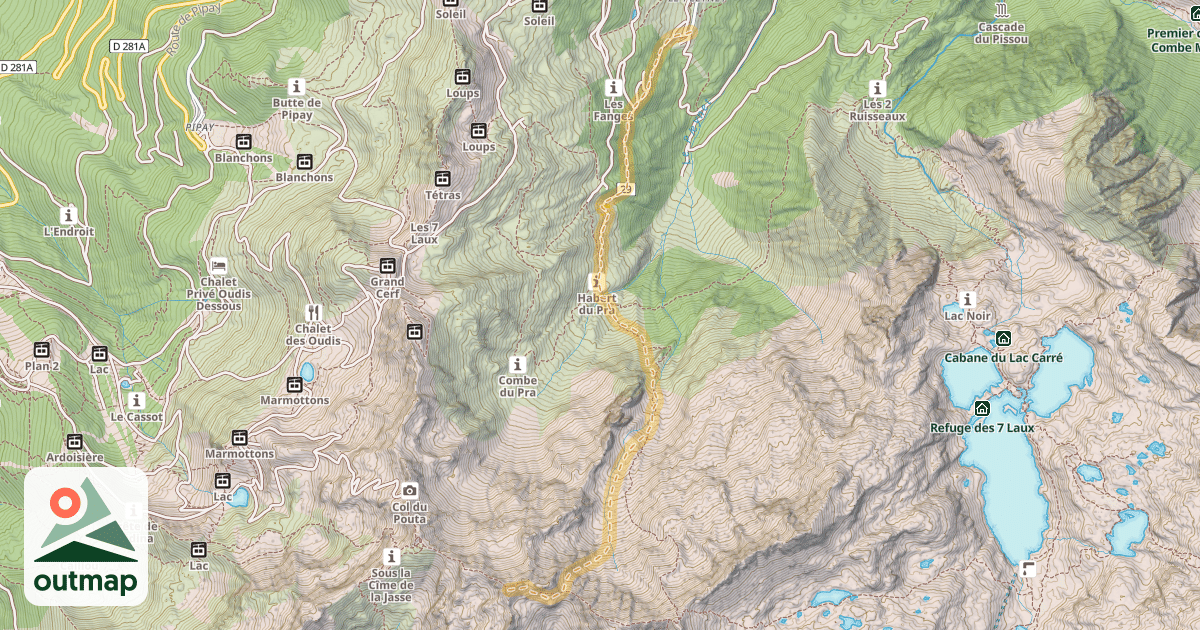 Map of Dent du Pra — Le Pleynet