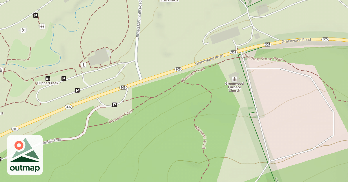 Map of Greenwood Furnace State Park Trails
