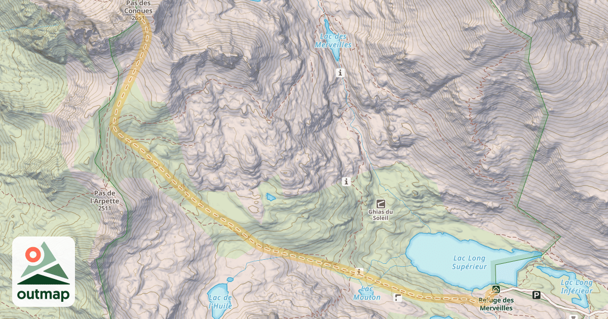 Map of Sous le Mont des Merveilles — Refuge des Merveilles