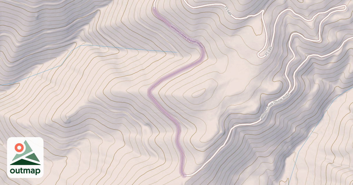 Map of Wilson Creek Divide Road