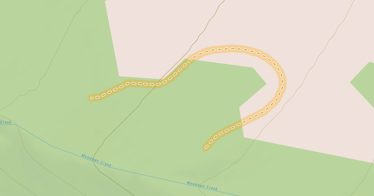 Map preview of Meadows Creek Trail junction