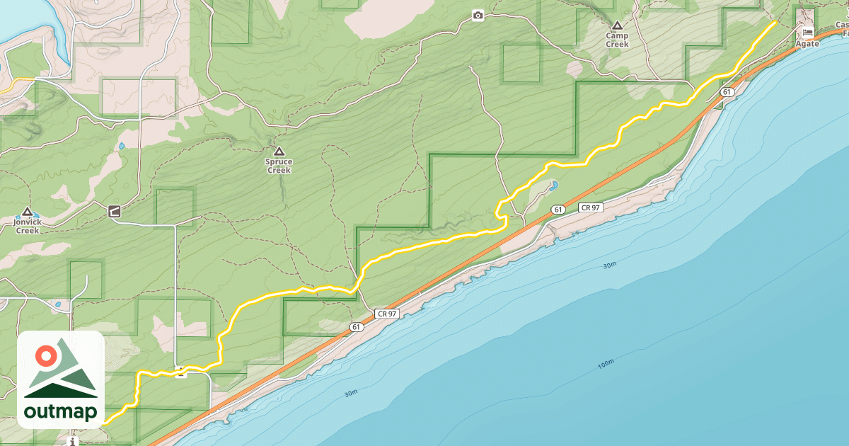 Map of North Shore Mountains Ski Trail