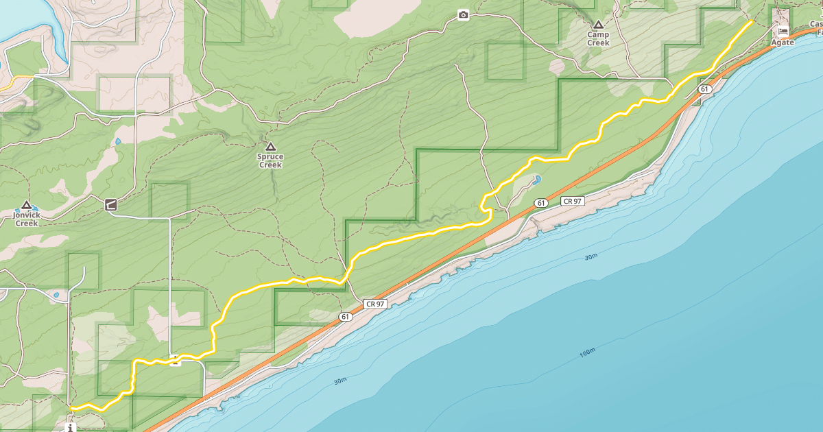Map preview of North Shore Mountains Ski Trail