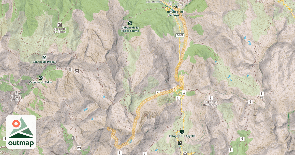 Map of Mont Pelat — Bayasse
