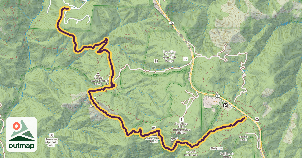 Map of Saratoga Gap Trail