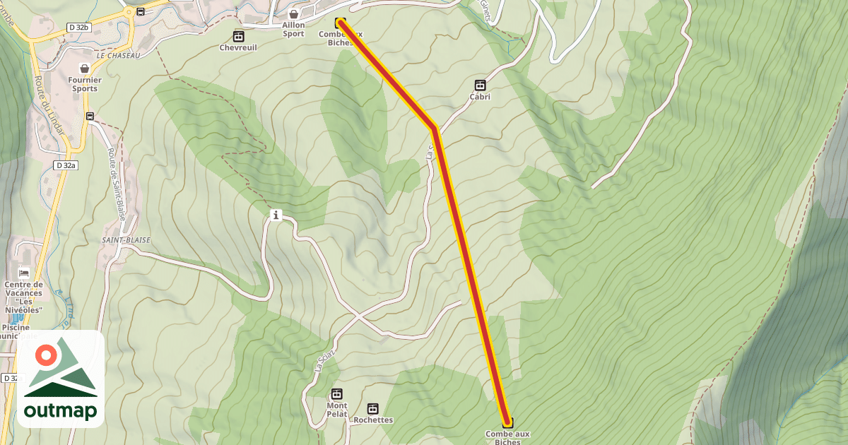 Map of Combe aux Biches